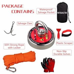 img 1 attached to Unleash The Power Of Magnetic Fishing With MUTUACTOR'S 400Lb Fishing Magnet Kit: Includes Grappling Hook, Retrieval Magnet N52 And 65 Feet Of Durable Rope!