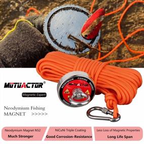 img 2 attached to Unleash The Power Of Magnetic Fishing With MUTUACTOR'S 400Lb Fishing Magnet Kit: Includes Grappling Hook, Retrieval Magnet N52 And 65 Feet Of Durable Rope!