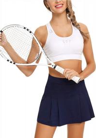 img 3 attached to Elevate Your Athletic Style With EISHOPEER Women'S High Waisted Tennis Skirt Featuring Pockets And Shorts