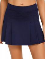 elevate your athletic style with eishopeer women's high waisted tennis skirt featuring pockets and shorts logo