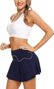 img 2 attached to Подчеркните свой спортивный стиль с помощью женской теннисной юбки EISHOPEER с высокой талией, карманами и шортами