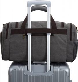 img 3 attached to Travel In Style With The Grey Weekender Overnight Duffel Bag With Shoe Pocket For Men And Women