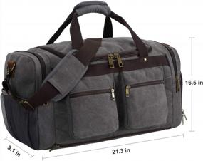 img 1 attached to Travel In Style With The Grey Weekender Overnight Duffel Bag With Shoe Pocket For Men And Women