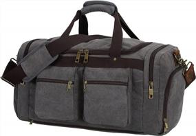 img 4 attached to Travel In Style With The Grey Weekender Overnight Duffel Bag With Shoe Pocket For Men And Women