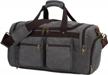 travel in style with the grey weekender overnight duffel bag with shoe pocket for men and women logo