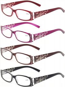 img 4 attached to 4 Pack Women'S Reading Glasses With Spring Hinge And Laser Pattern Design - Kerecsen Readers For Ladies.