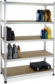 img 3 attached to Aluminum Medium Duty Storage Shelving With Dual Post Design And Press Board Shelves - 48 X 18 X 72 Inches By Amazon Basics