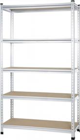 img 4 attached to Aluminum Medium Duty Storage Shelving With Dual Post Design And Press Board Shelves - 48 X 18 X 72 Inches By Amazon Basics