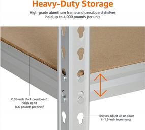 img 2 attached to Aluminum Medium Duty Storage Shelving With Dual Post Design And Press Board Shelves - 48 X 18 X 72 Inches By Amazon Basics