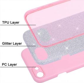 img 2 attached to Блестящий чехол для IPhone SE 2022/2020, 8, 7 - 2 упаковки, милый блестящий блестящий защитный чехол для женщин и девочек, тонкие чехлы для телефонов, розовый, фиолетовый