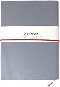 img 2 attached to 📚 Artway Doodle: Grey Leather Journal/Sketchbook, 150gsm Cartridge Paper, Ash - 175 x 125mm, 82 Pages - Perfect for Artists and Writers