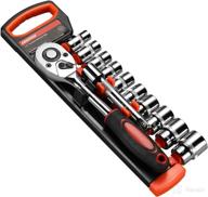 🔧 egofine 12-piece 1/2 inch ratchet socket wrench set with 2 way quick release ratchet handle, extension bar, and 10 sockets 10mm-15mm, 17mm, 19mm, 22mm, 24mm логотип