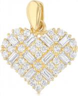 кулон cross hatch cz heart charm из желтого или белого золота 14 карат, идеально подходит для ожерелий и цепочек логотип