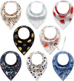 img 3 attached to Soft and Absorbent Baby Bandana Drool Bibs - 👶 100% Cotton Bibs for Newborn Baby Boys, Girls, and Unisex