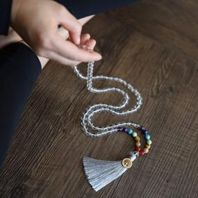 img 2 attached to Enhance Your Spiritual Journey With COAI'S Hand-Knotted Tassel 108 Beads Stone Mala Necklace