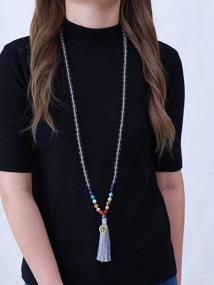 img 3 attached to Enhance Your Spiritual Journey With COAI'S Hand-Knotted Tassel 108 Beads Stone Mala Necklace
