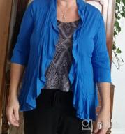img 1 attached to Bluetime Women'S Soft Draped Ruffles Cardigans: Perfect Lightweight Addition To Your Casual Wardrobe review by Mark Bullock