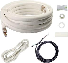 img 4 attached to Insulated Coil Line Set HVAC With Fittings - Wostore 25 Ft. Copper Pipes 1/4&3/8 Inch 3/8" PE For Mini Split Air Conditioner