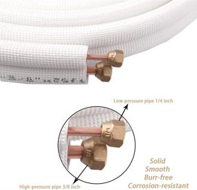 img 2 attached to Insulated Coil Line Set HVAC With Fittings - Wostore 25 Ft. Copper Pipes 1/4&3/8 Inch 3/8" PE For Mini Split Air Conditioner