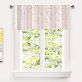img 3 attached to Stylish Harper Ink Floral Valance Curtain For Living, Bedroom, Or Dining Room - Rod Pocket, 50 X 18 Inches With Watercolor Beige Design