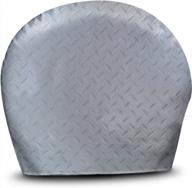 2-pack of adco 3751 silver #1 diamond plated steel vinyl tyre gard wheel covers - fits 33"-35 logo