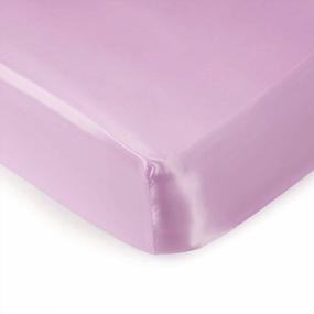 img 4 attached to Pro Goleem Satin Soft Crib Sheet Great For Baby With Sensitive Hair Silky Baby Mattress Sheet Pink 52’’X28’’X8’’ Fitted Sheet For Girls