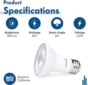 img 2 attached to Hyperikon PAR20 LED Bulb Dimmable, 8W=50W, CRI 90+ Flood Light, E26, UL, Energy Star, Warm White, 18 Pack