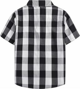 img 3 attached to Toddler Little Sleeve Button Checkered Girls' Clothing ~ Tops, Tees & Blouses