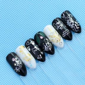 img 1 attached to 30-Sheet Gold/Silver Nail Art Decals: Butterfly, Lace Flower, Dream Catcher & Feather Designs!