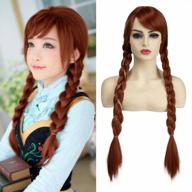 get ready to impress: sarla 30 inch long brown braided wig for women's cosplay and halloween party costume! logo