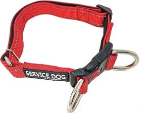 img 3 attached to 🐾 Albcorp Reflective Service Dog Collar with Rubber Patch - Durable D-Ring for Leashes or ID Tags - XS to XL Sizes - Red/Black/Blue/Maroon