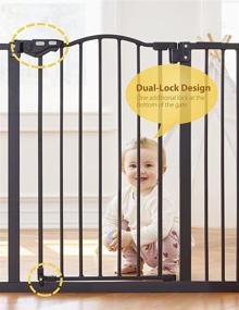 img 1 attached to 🚧 InnoTruth Wide Baby Gate for Dogs - Auto Close Pet Gate 29” to 39.6” Width, 30” Height - Tall Safety Coverage for Stairs, Hallways, Bedrooms - Wall Pressure Mount, Black