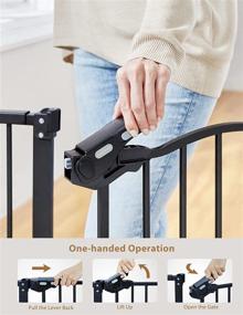 img 2 attached to 🚧 InnoTruth Wide Baby Gate for Dogs - Auto Close Pet Gate 29” to 39.6” Width, 30” Height - Tall Safety Coverage for Stairs, Hallways, Bedrooms - Wall Pressure Mount, Black