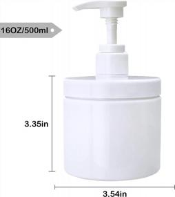 img 3 attached to Refillable Pump Bottles Set Of 2 - Cosywell Wide Mouth Plastic Dispensers For Bathroom And Shower - BPA Free, Ideal For Lotion, Shampoo, Conditioner - 500Ml (White)