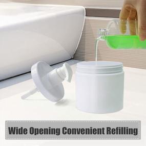 img 1 attached to Refillable Pump Bottles Set Of 2 - Cosywell Wide Mouth Plastic Dispensers For Bathroom And Shower - BPA Free, Ideal For Lotion, Shampoo, Conditioner - 500Ml (White)