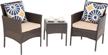 do4u 3 pieces outdoor patio furniture set pe rattan wicker armchairs with table garden balcony poolside (brown) logo