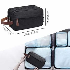img 1 attached to Compact And Stylish: WANDF Small Nylon Toiletry Bag For Men, Women, And Kids In Sleek Black