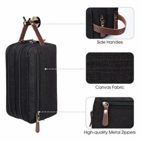 img 3 attached to Compact And Stylish: WANDF Small Nylon Toiletry Bag For Men, Women, And Kids In Sleek Black