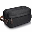 compact and stylish: wandf small nylon toiletry bag for men, women, and kids in sleek black logo