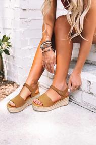 img 3 attached to TEMOFON Platform Espadrilles Sandals For Women Casual Summer Open Toe Ankle Strap Wedge Shoe Sandals