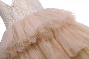img 1 attached to Maxi Tulle Party Dress For Girls - Strap Lace Tiered Flower Girl Dresses
