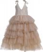 maxi tulle party dress for girls - strap lace tiered flower girl dresses logo