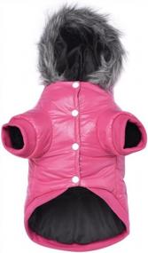 img 4 attached to Сохраняйте тепло и стильность с зимним пальто Lesypet Pink Dog для маленьких собак