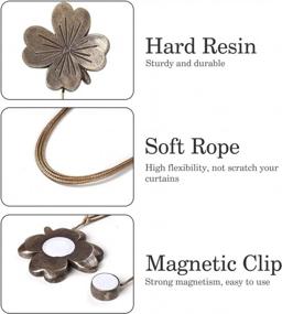 img 3 attached to Add Vintage Charm To Your Curtains With Lewondr Magnetic Flower Curtain Tie - Bronze