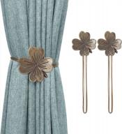 add vintage charm to your curtains with lewondr magnetic flower curtain tie - bronze logo