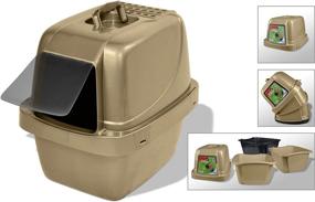 img 1 attached to 🐱 Van Ness Pets Large Enclosed Sifting Cat Pan with Odor Door, Hooded, Beige, CP66 - Advanced Odor Control