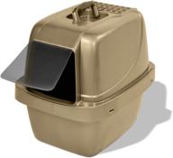 🐱 van ness pets large enclosed sifting cat pan with odor door, hooded, beige, cp66 - advanced odor control logo