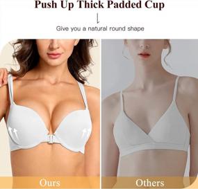 img 2 attached to YANDW Seamless Underwire Push-Up Bra With Strappy Thick Padding, Front Closure, Cross-Back Design And 2 Cup Size Increase