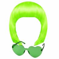 get ready to shine with miahart green short bob wig and sunglass set - perfect for neon parties, halloween, and bachelorette fun! logo