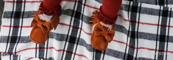 img 1 attached to Fur-Lined Baby Leather Moccasins With Rubber Sole For Cozy Winter Feet review by Beth Brooks